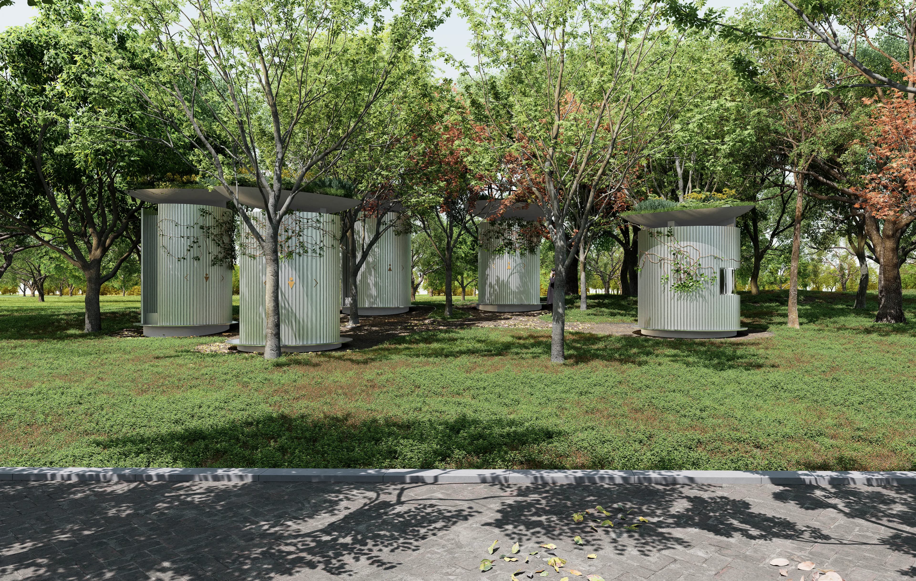 Five Pods Restroom — exterior