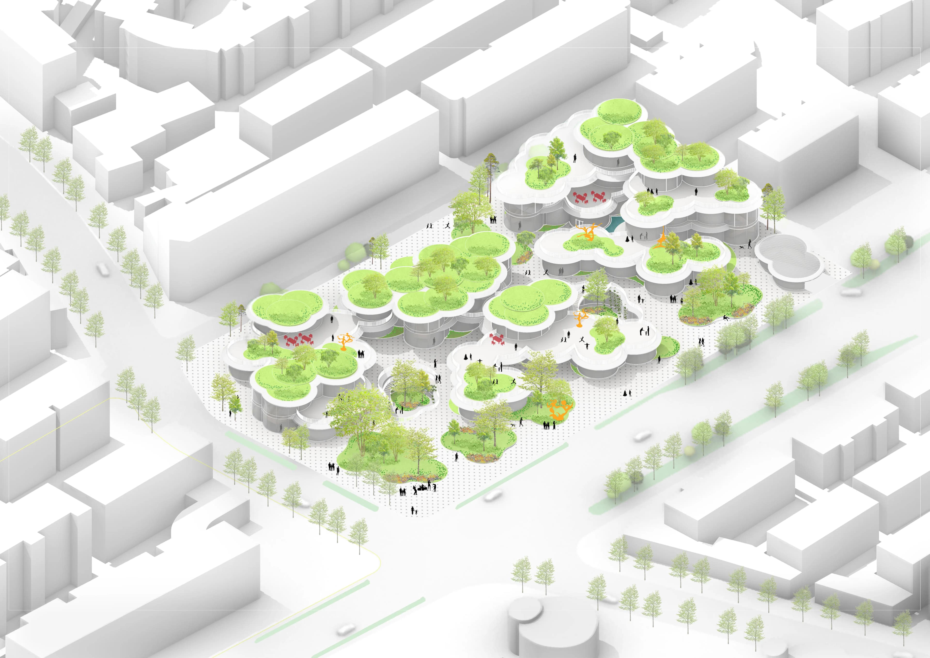 Snowball Blossom Museum — sunken courtyard