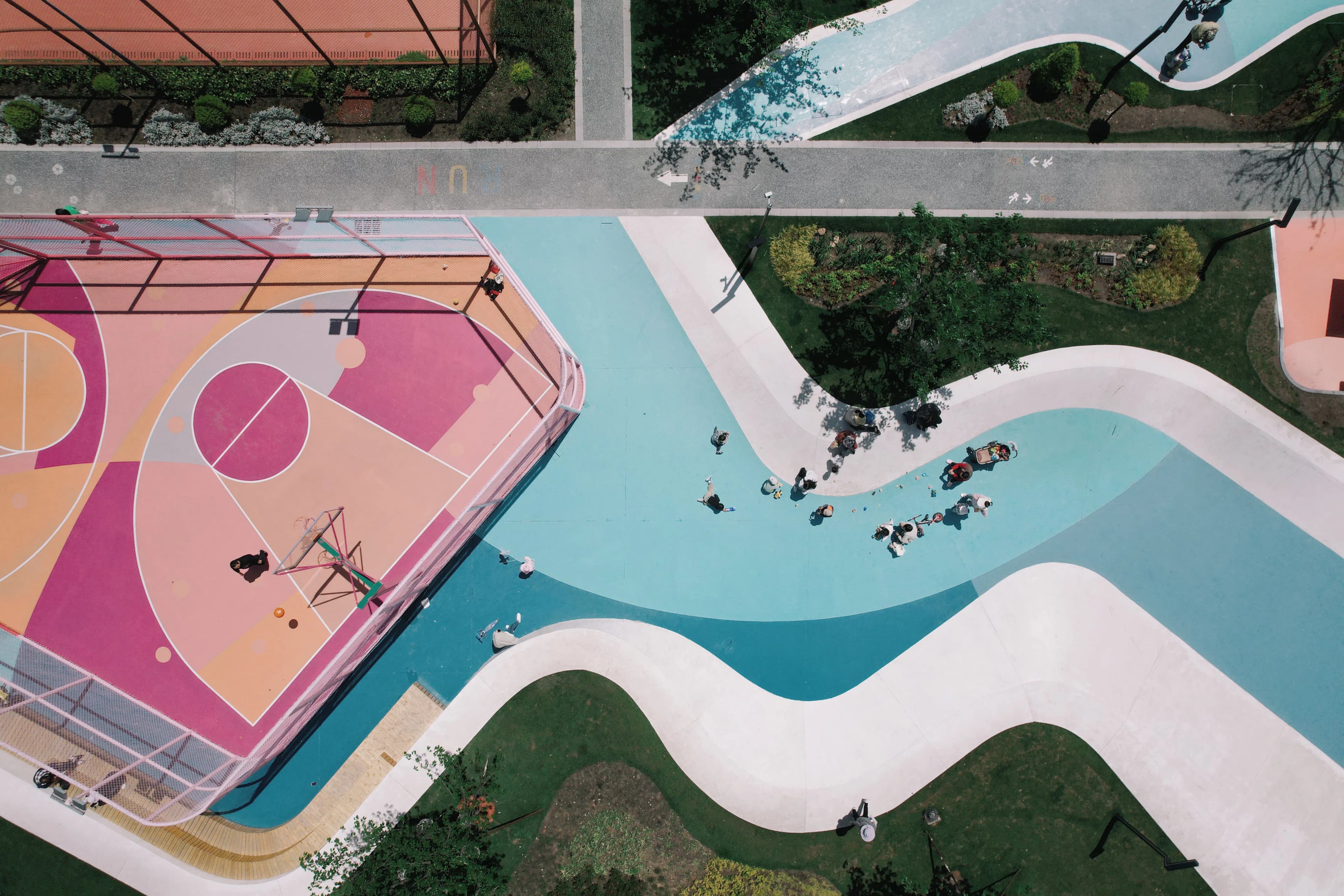 Vibrant Sports Park — children play